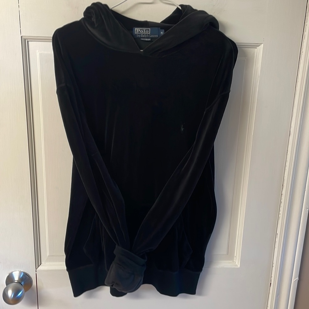 Polo by Ralph Lauren Black Velour Hoodie